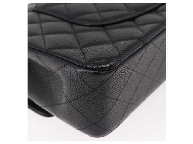 CHANEL Borsa a Spalla Chain Matelasse 25 Pelle Caviar Nera Oro CC Auth yk20614SM Nero D'oro - vista 12