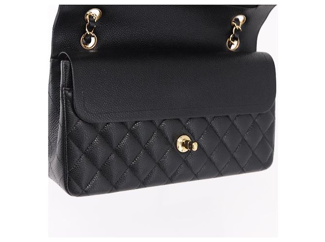 CHANEL Borsa a Spalla Chain Matelasse 25 Pelle Caviar Nera Oro CC Auth yk20614SM Nero D'oro - vista 17