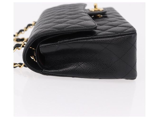 CHANEL Borsa a Spalla Chain Matelasse 25 Pelle Caviar Nera Oro CC Auth yk20614SM Nero D'oro - vista 5