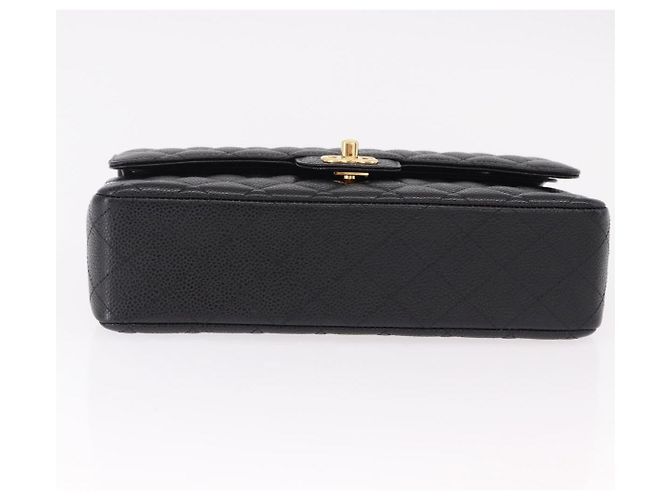 CHANEL Borsa a Spalla Chain Matelasse 25 Pelle Caviar Nera Oro CC Auth yk20614SM Nero D'oro - vista 9