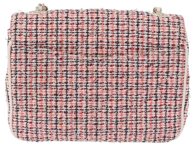 CHANEL Matelasse Chain Shoulder Bag Tweed Red Gold CC Auth 192084SAM Golden - view 3