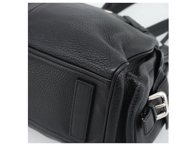 PRADA Tote Bag Vittero Dino Leather Schwarz Silber Authentisch 192267SAM - Ansicht 10