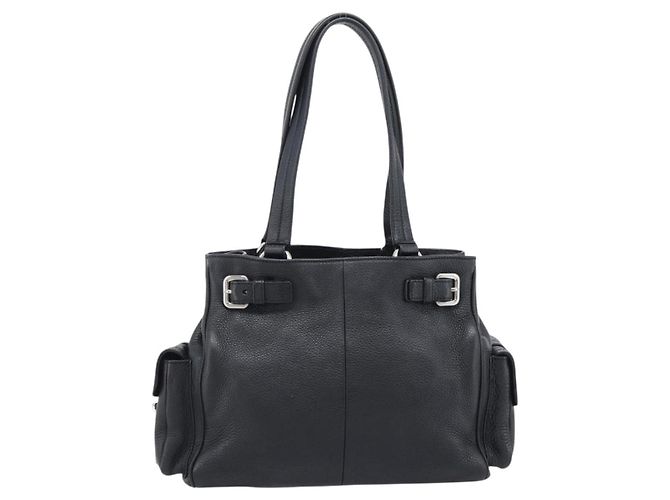 PRADA Tote Bag Vittero Dino Leather Schwarz Silber Authentisch 192267SAM - Ansicht 3