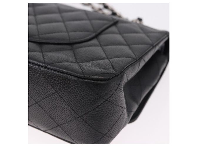 Borsa CHANEL Chain Matelasse 25 in pelle Caviar nera con CC argento Autentica yk20613SM - vista 13