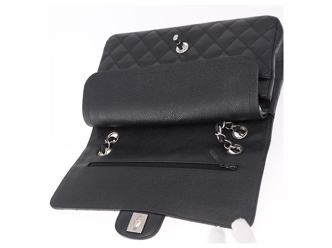 Borsa CHANEL Chain Matelasse 25 in pelle Caviar nera con CC argento Autentica yk20613SM - vista 15