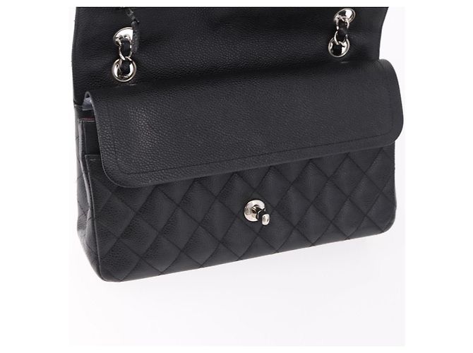 Borsa CHANEL Chain Matelasse 25 in pelle Caviar nera con CC argento Autentica yk20613SM - vista 17