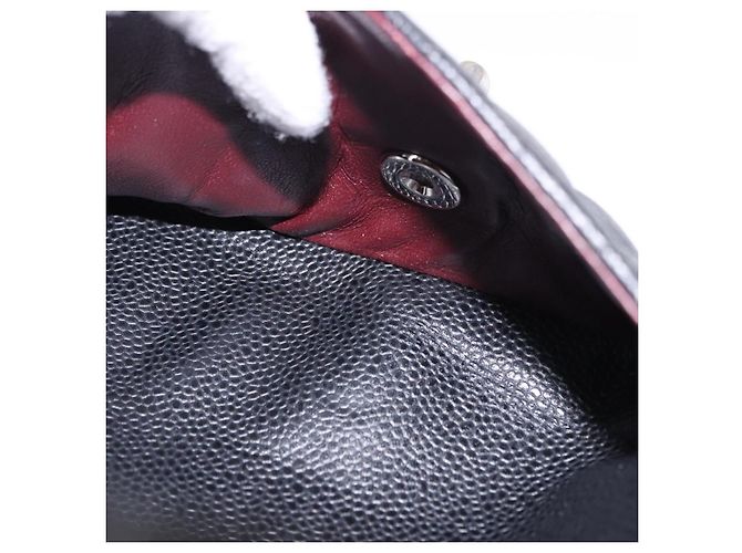 Borsa CHANEL Chain Matelasse 25 in pelle Caviar nera con CC argento Autentica yk20613SM - vista 24