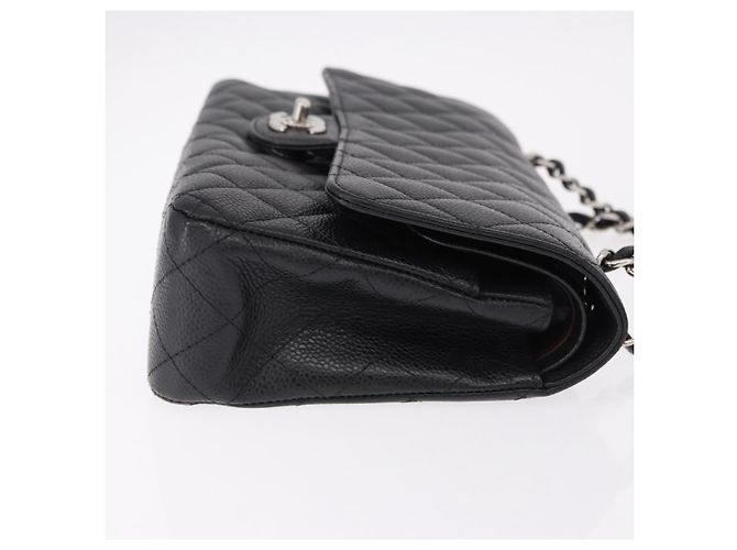 Borsa CHANEL Chain Matelasse 25 in pelle Caviar nera con CC argento Autentica yk20613SM - vista 4