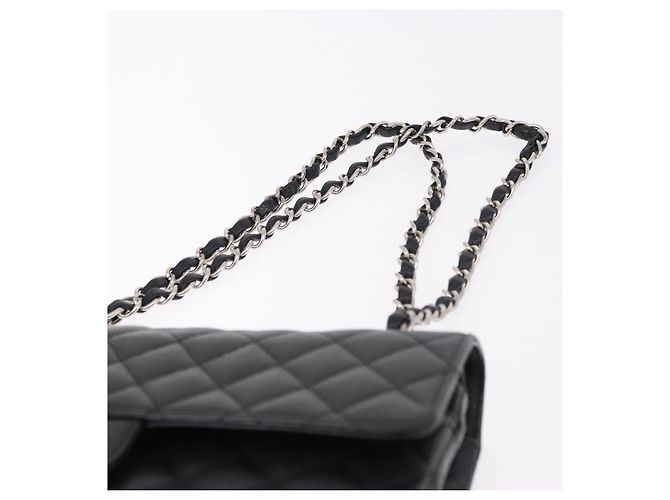 Borsa CHANEL Chain Matelasse 25 in pelle Caviar nera con CC argento Autentica yk20613SM - vista 8
