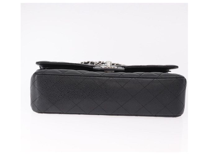 Borsa CHANEL Chain Matelasse 25 in pelle Caviar nera con CC argento Autentica yk20613SM - vista 9