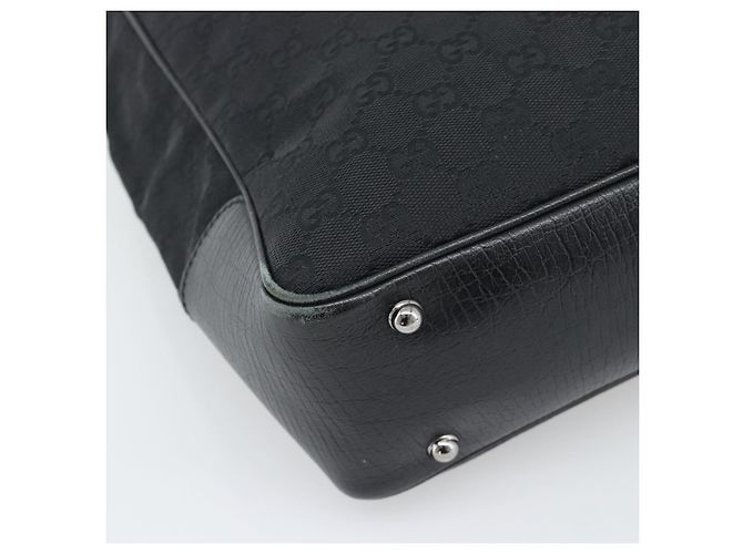 Borsa GUCCI GG Canvas Bamboo Nera Argento 112530 Auth ep15294 Nero - vista 13