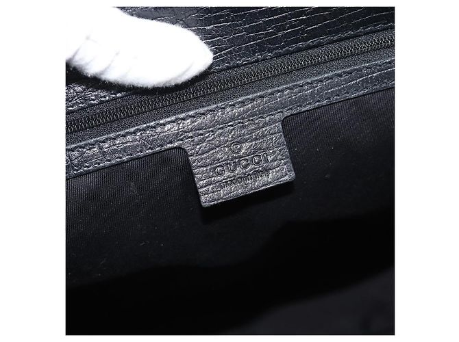 Borsa GUCCI GG Canvas Bamboo Nera Argento 112530 Auth ep15294 Nero - vista 14