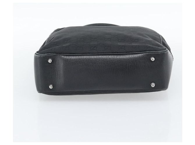 Borsa GUCCI GG Canvas Bamboo Nera Argento 112530 Auth ep15294 Nero - vista 9