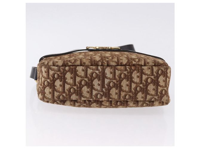 Borsa a tracolla Christian Dior Trotter Canvas Beige Oro Auth ka5228 D'oro - vista 10