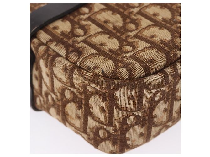Borsa a tracolla Christian Dior Trotter Canvas Beige Oro Auth ka5228 D'oro - vista 11