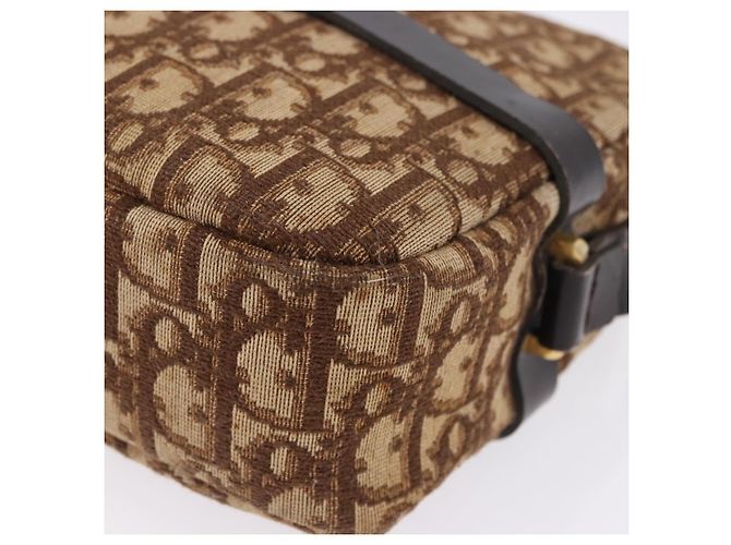 Borsa a tracolla Christian Dior Trotter Canvas Beige Oro Auth ka5228 D'oro - vista 12