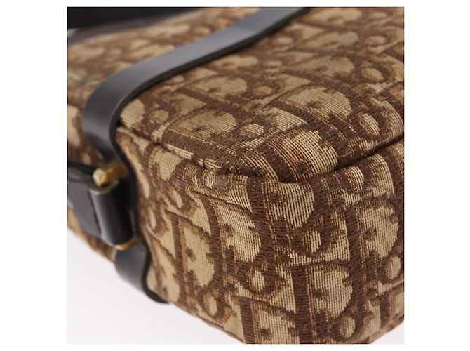 Borsa a tracolla Christian Dior Trotter Canvas Beige Oro Auth ka5228 D'oro - vista 13