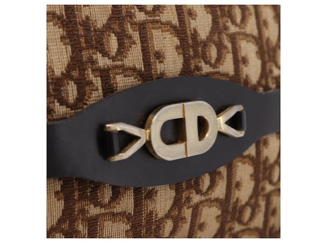 Borsa a tracolla Christian Dior Trotter Canvas Beige Oro Auth ka5228 D'oro - vista 16