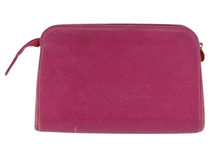 CHANEL COCO Mark Pouch Pelle Caviar Oro Rosa CC Auth BA14390A D'oro - vista 3