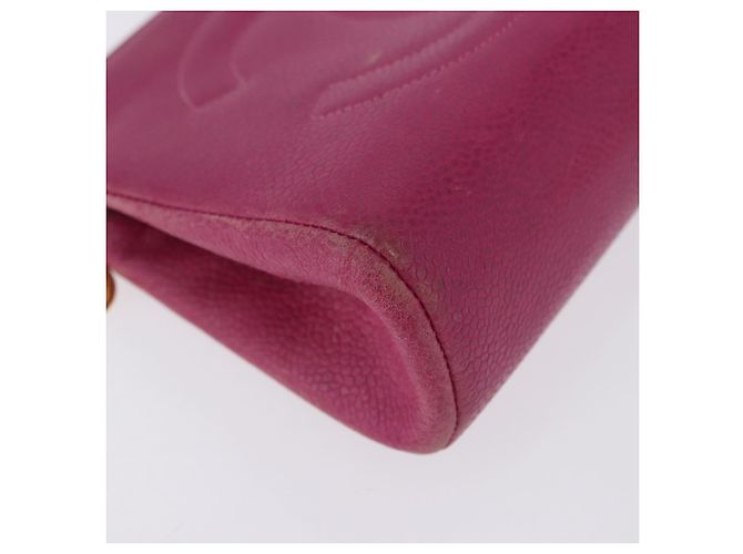 CHANEL COCO Mark Pouch Pelle Caviar Oro Rosa CC Auth BA14390A D'oro - vista 8