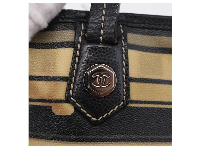 Borsa Tote CHANEL Central Station in PVC e tela nera con CC argento Autentica BA14429 - vista 15