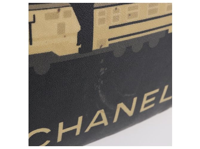 Borsa Tote CHANEL Central Station in PVC e tela nera con CC argento Autentica BA14429 - vista 3