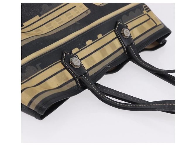 Borsa Tote CHANEL Central Station in PVC e tela nera con CC argento Autentica BA14429 - vista 7