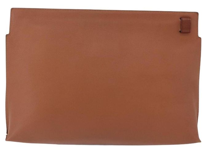 Clutch LOEWE in tela marrone argento Auth 192707A - vista 3