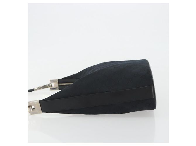 Borsa a Spalla GUCCI GG Canvas Nera Argento 001 3814 3754 Auth gh2173 Nero - vista 5