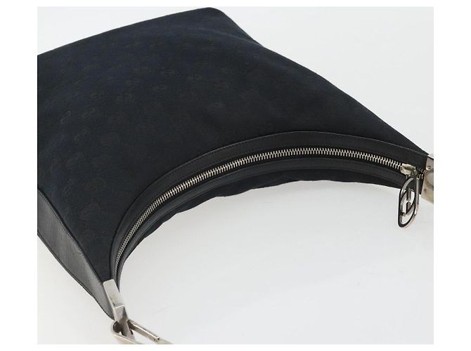 Borsa a Spalla GUCCI GG Canvas Nera Argento 001 3814 3754 Auth gh2173 Nero - vista 6