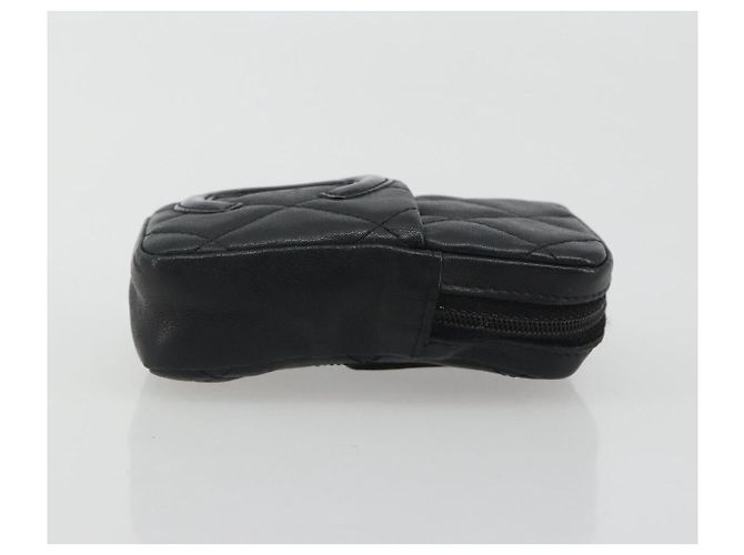 CHANEL Matelasse Cambon Line Clutch Lammfell Schwarz CC Authentisch 186655 - Ansicht 4