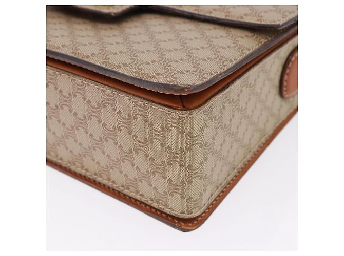 Céline Borsa a tracolla CELINE Macadam Canvas PVC Beige Oro Auth ka5222 D'oro - vista 11