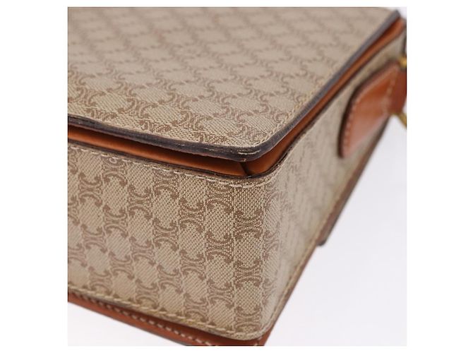 Céline Borsa a tracolla CELINE Macadam Canvas PVC Beige Oro Auth ka5222 D'oro - vista 13