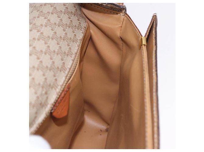 Céline Borsa a tracolla CELINE Macadam Canvas PVC Beige Oro Auth ka5222 D'oro - vista 18