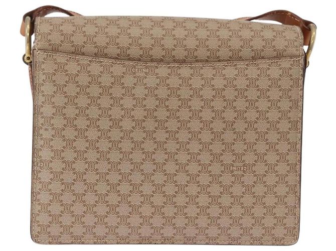 Céline Borsa a tracolla CELINE Macadam Canvas PVC Beige Oro Auth ka5222 D'oro - vista 3