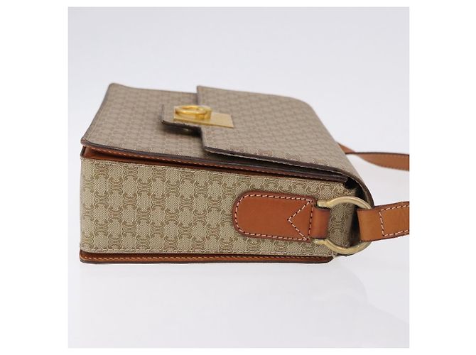 Céline Borsa a tracolla CELINE Macadam Canvas PVC Beige Oro Auth ka5222 D'oro - vista 4