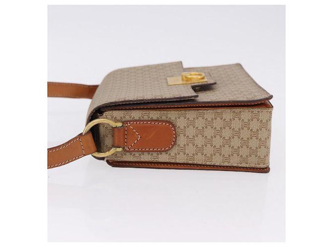 Céline Borsa a tracolla CELINE Macadam Canvas PVC Beige Oro Auth ka5222 D'oro - vista 5
