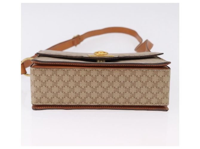 Céline Borsa a tracolla CELINE Macadam Canvas PVC Beige Oro Auth ka5222 D'oro - vista 9