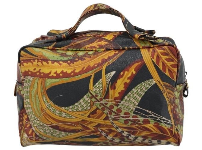 Borsa Salvatore Ferragamo Gancini PVC Scamosciato 2 Set Nero Marrone Auth 191708 D'oro - vista 3