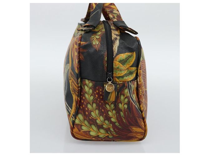 Borsa Salvatore Ferragamo Gancini PVC Scamosciato 2 Set Nero Marrone Auth 191708 D'oro - vista 4