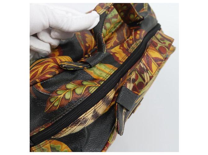 Borsa Salvatore Ferragamo Gancini PVC Scamosciato 2 Set Nero Marrone Auth 191708 D'oro - vista 5