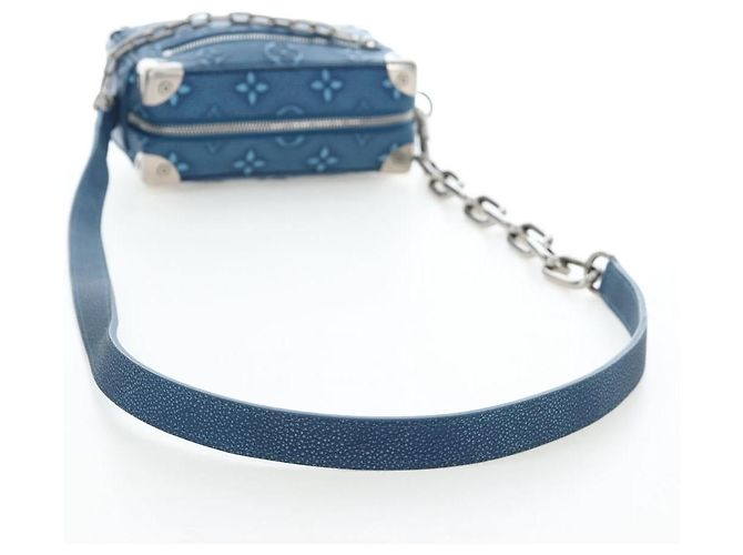LOUIS VUITTON Monogram Mini Soft Trunk Bag Blue M21368 LV Auth 191462SAM Monogramma - vista 7