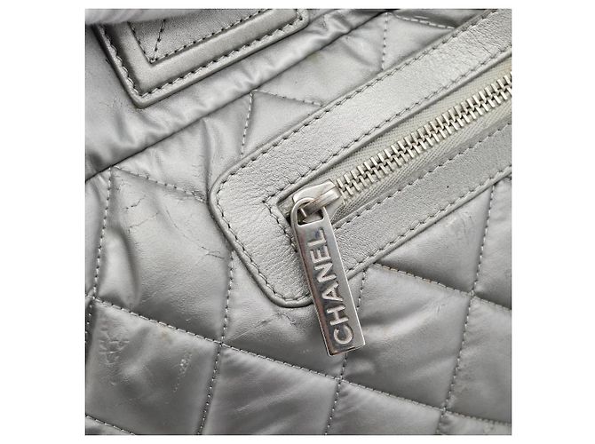 CHANEL Cococoon Tote Bag beschichtet Canvas Silber CC Authentisch bs36183 - Ansicht 15