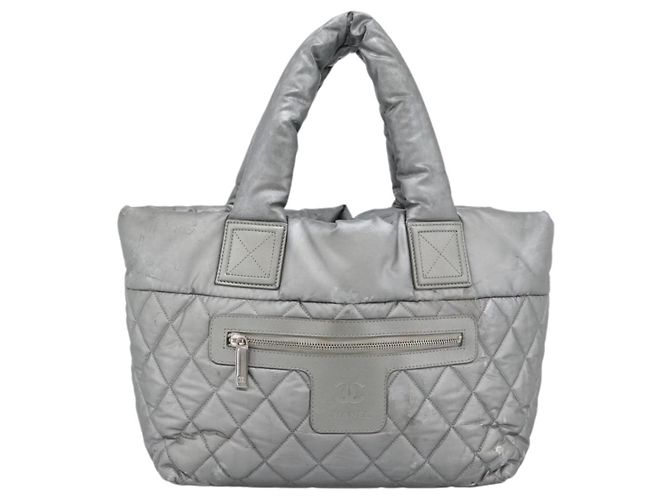 CHANEL Cococoon Tote Bag beschichtet Canvas Silber CC Authentisch bs36183 - Ansicht 2