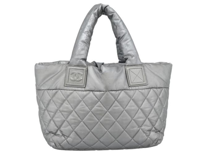 CHANEL Cococoon Tote Bag beschichtet Canvas Silber CC Authentisch bs36183 - Ansicht 3
