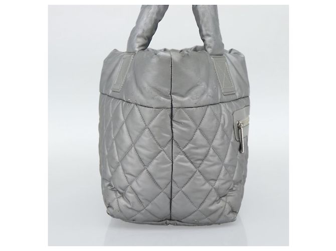 CHANEL Cococoon Tote Bag beschichtet Canvas Silber CC Authentisch bs36183 - Ansicht 4