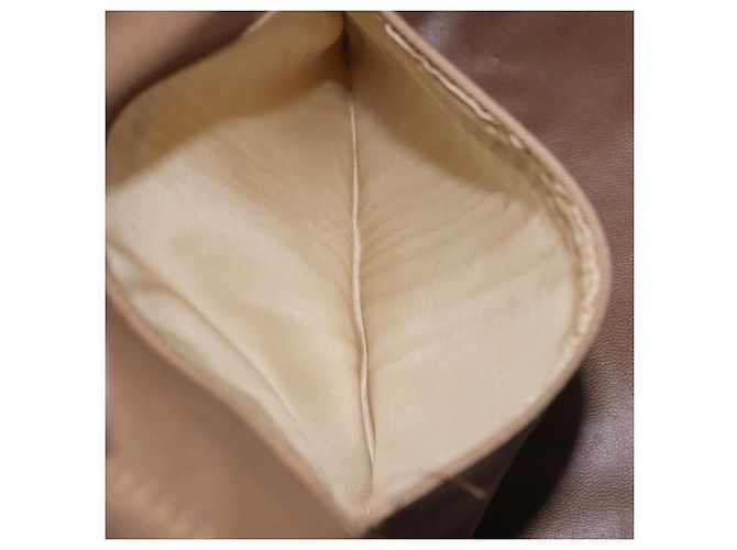 Céline Borsa Boston CELINE C Saluki in PVC e pelle Beige con finiture dorate Auth 192714 - vista 21