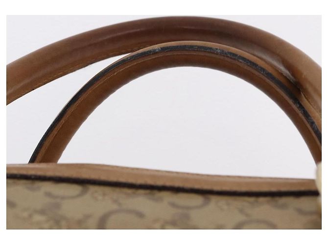 Céline Borsa Boston CELINE C Saluki in PVC e pelle Beige con finiture dorate Auth 192714 - vista 8