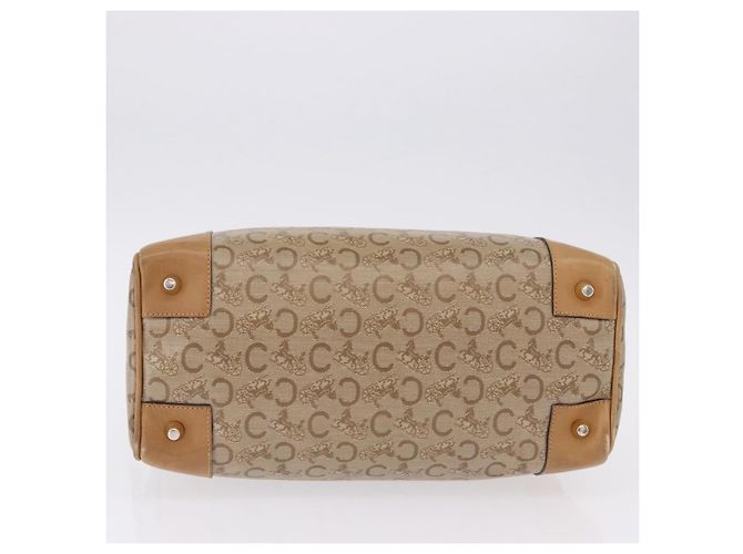 Céline Borsa Boston CELINE C Saluki in PVC e pelle Beige con finiture dorate Auth 192714 - vista 9