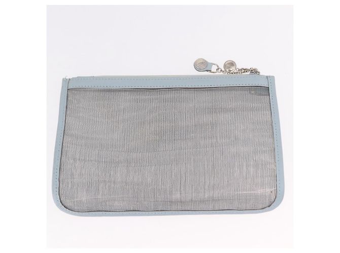 GUCCI Tote Bag Mesh Hellblau Silber 002 3754 0404 Auth ar13988 - Ansicht 22